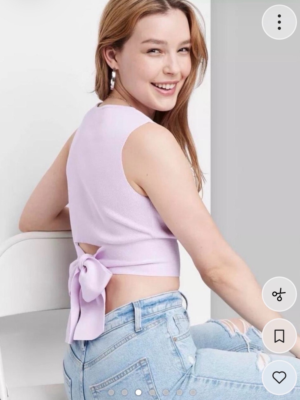 wild fable Light Lavender Knit Tank with Back Tie